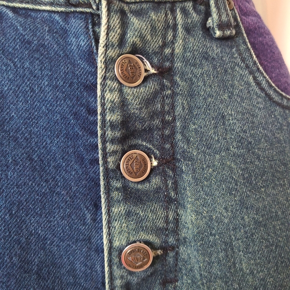 ZENA - Vintage Colourblock Highwasted Jean Shorts - Size 3 - Picture 8 of 8